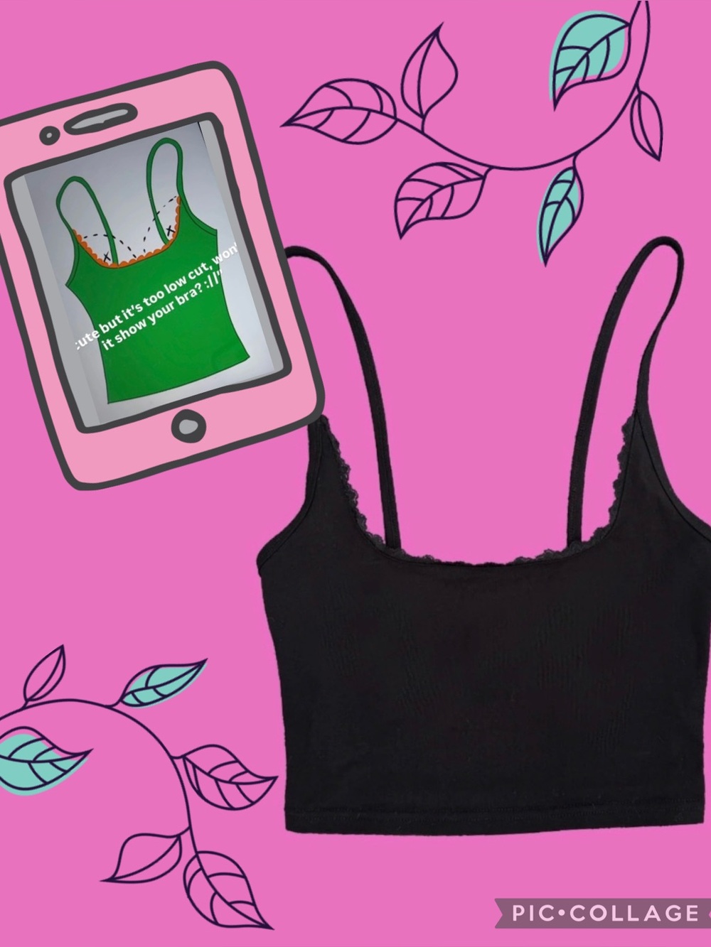 Hoes For Clothes- Black Ultra Low Y2K Tank